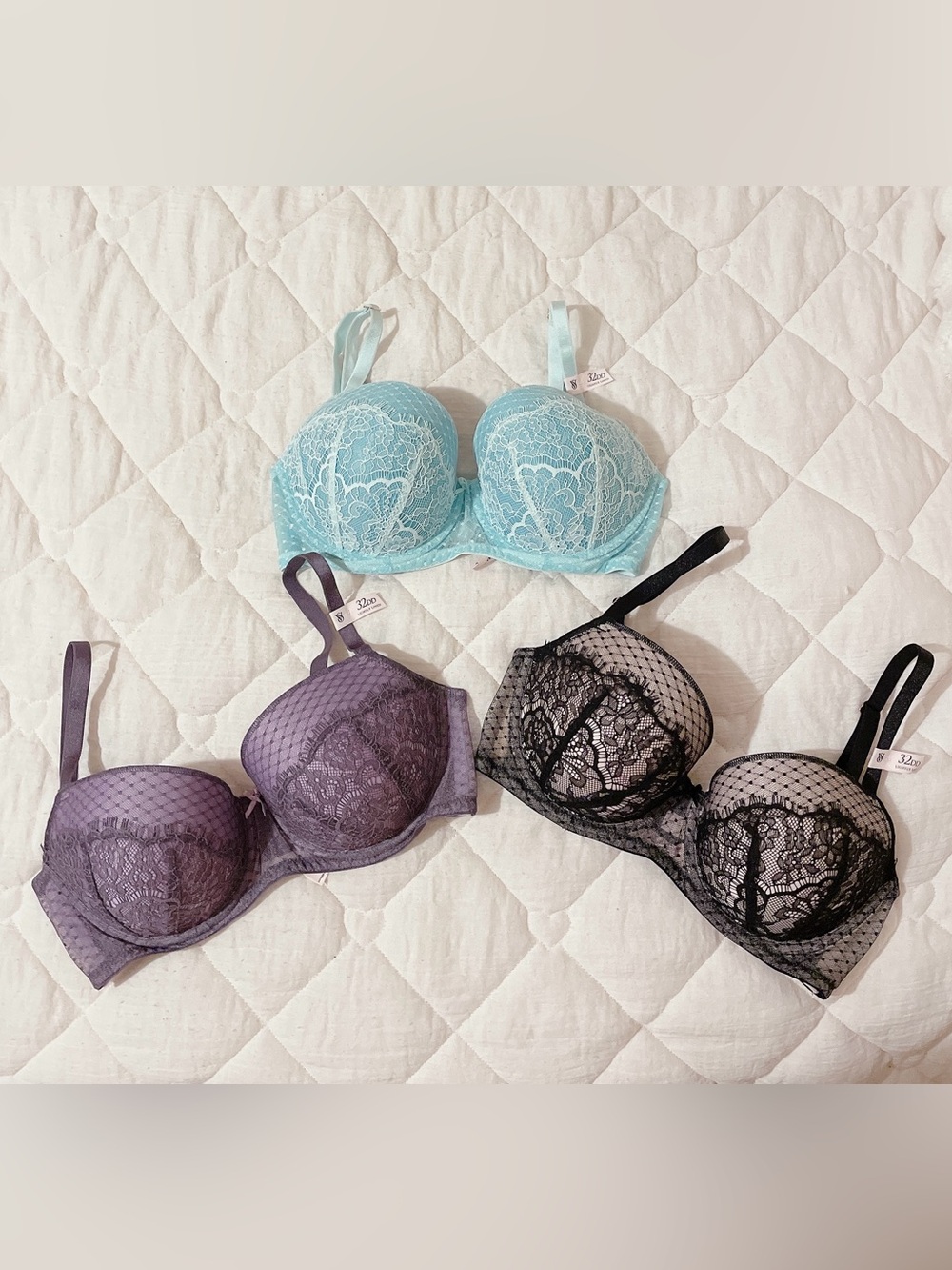 ྀིྀིྀིྀིྀི victoria’s secret dream angels lightly lined demi bra set of 3